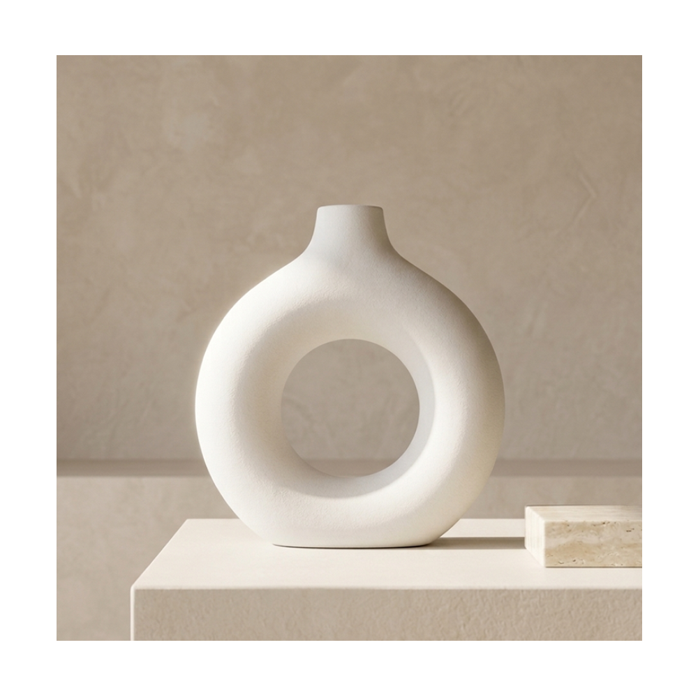 White Ceramic Vase – H16 cm HD22Q376W | H22 cm HD22Q571W