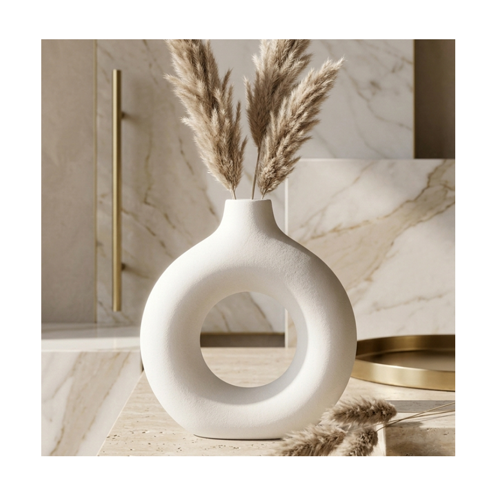 White Ceramic Vase – H16 cm HD22Q376W | H22 cm HD22Q571W