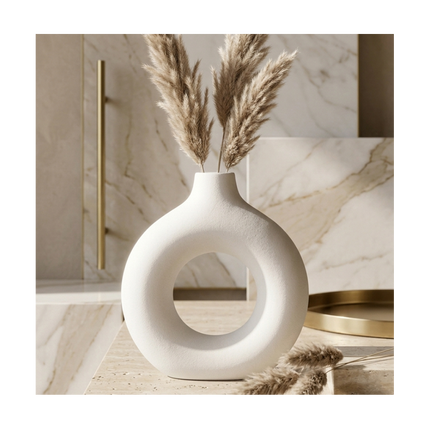 White Ceramic Vase – H16 cm HD22Q376W | H22 cm HD22Q571W