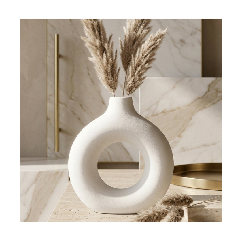 White Ceramic Vase – H16 cm HD22Q376W | H22 cm HD22Q571W