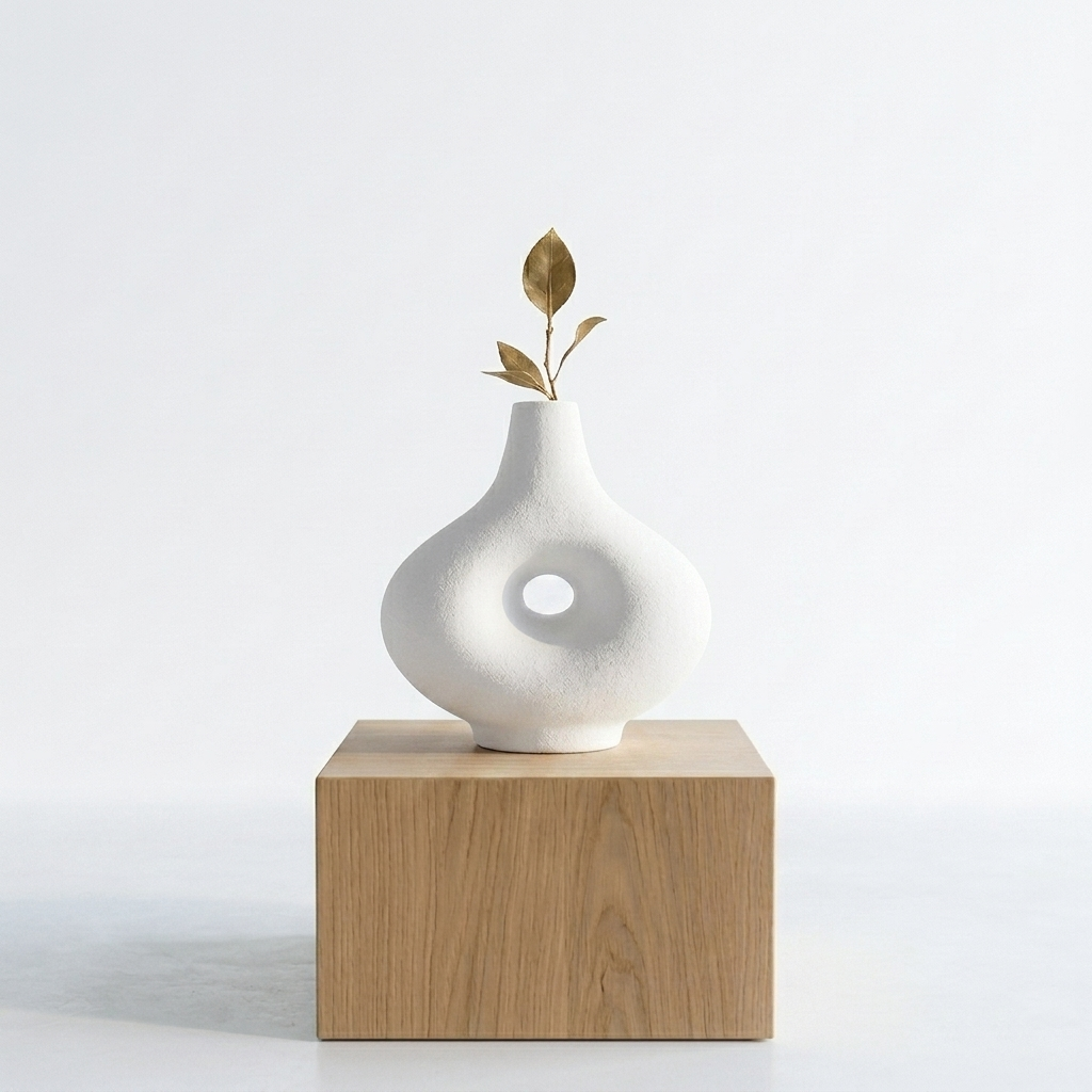 White Ceramic Vase – H18 cm HD22Q317W
