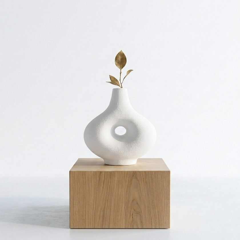 White Ceramic Vase – H18 cm HD22Q317W