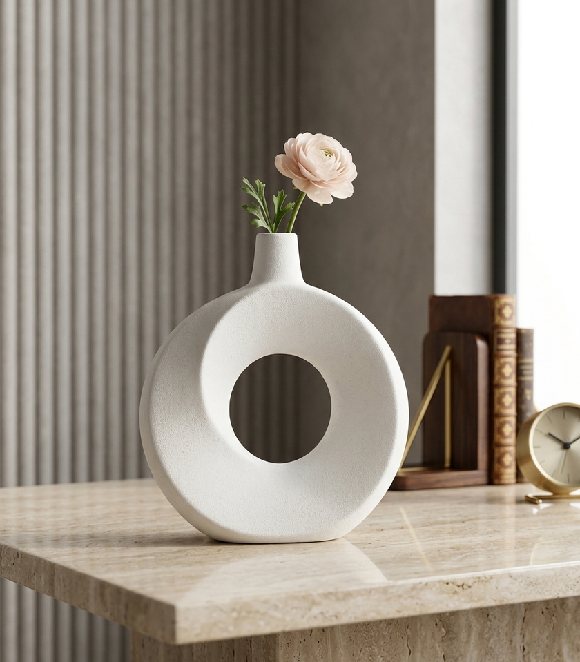 White Ceramic Vase – H16 cm HD2304098W | H25 cm HD2304091W
