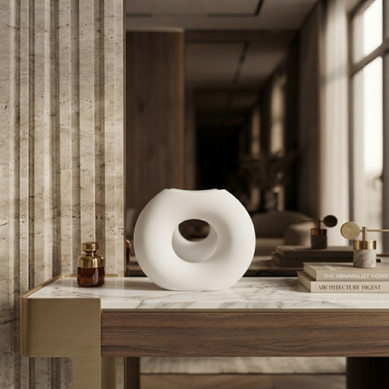 White Ceramic Vase – H15 cm HD2305314W | H19 cm HD2305315W