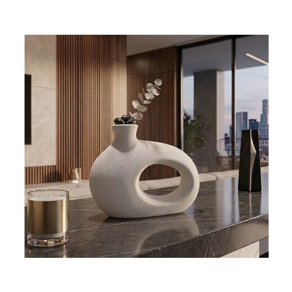 White Ceramic Vase – H15 cm HD22Q326W