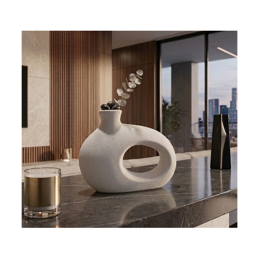 White Ceramic Vase – H15 cm HD22Q326W