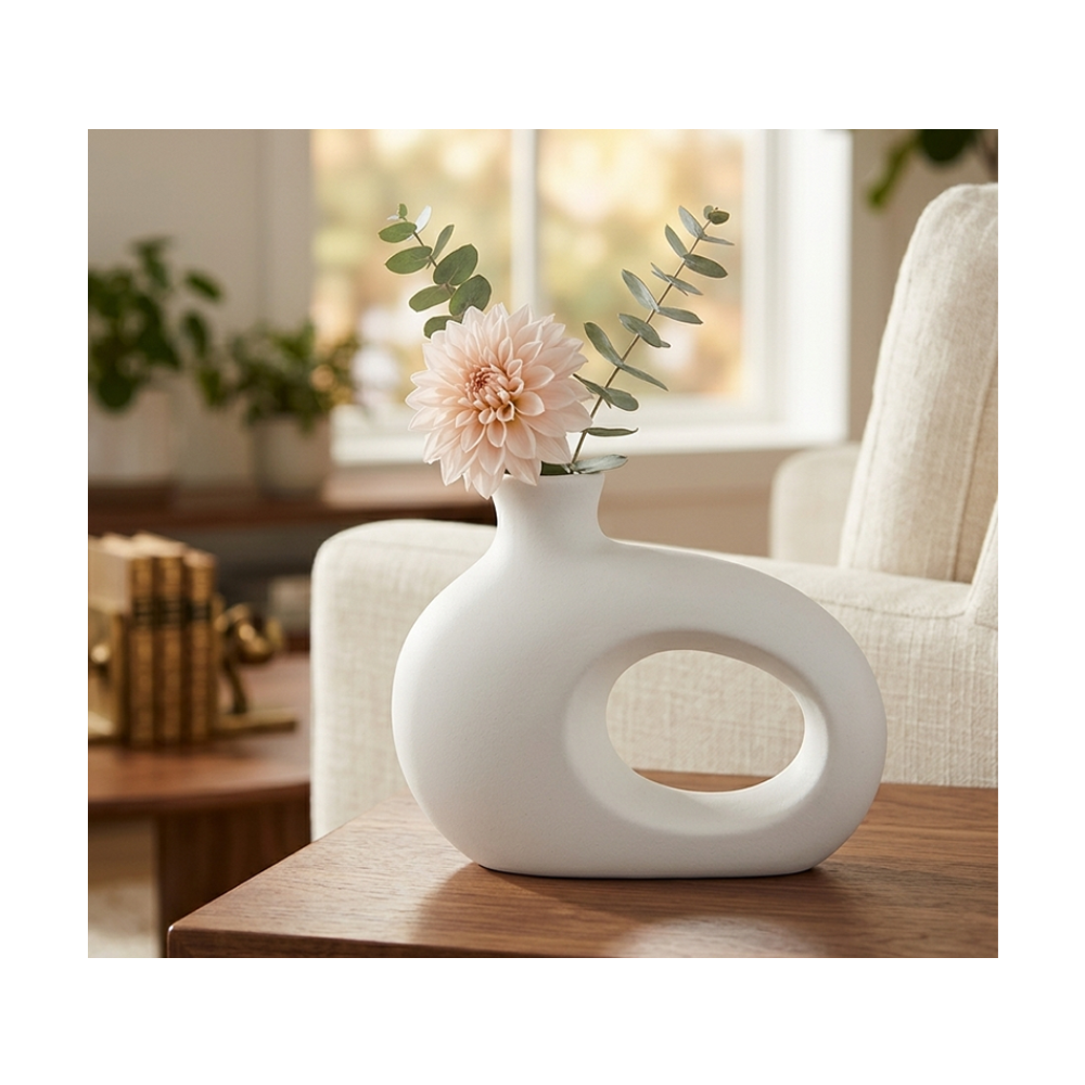 White Ceramic Vase – H15 cm HD22Q326W