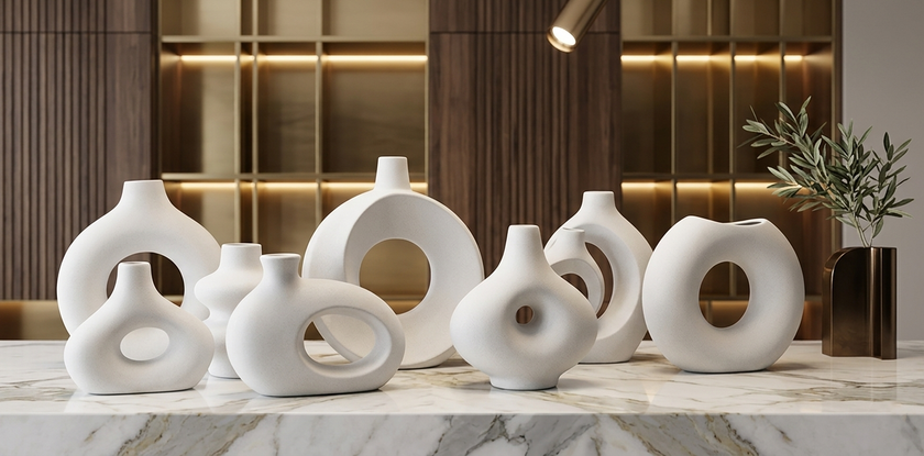 White Ceramic Vase – H16 cm HD2304098W | H25 cm HD2304091W