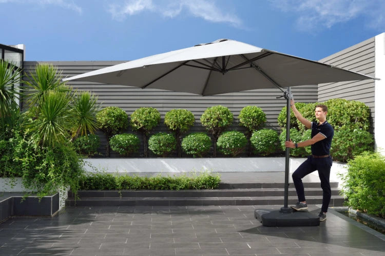 Square Cantilever Aluminum Parasol Set