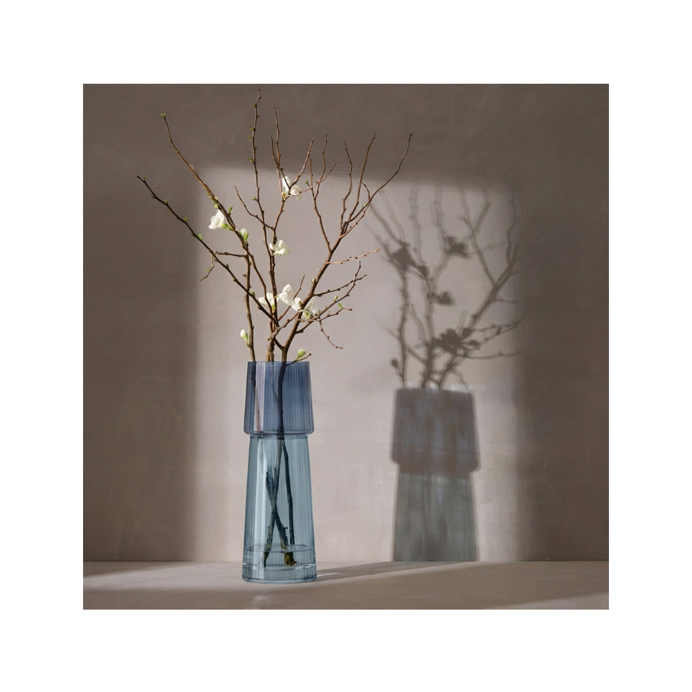 Gems Vase – H32 cm Sapphire Glass