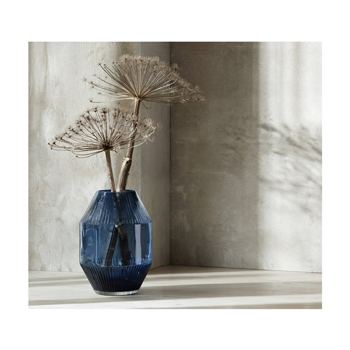 Rotunda Vase – H37 cm Sapphire Glass