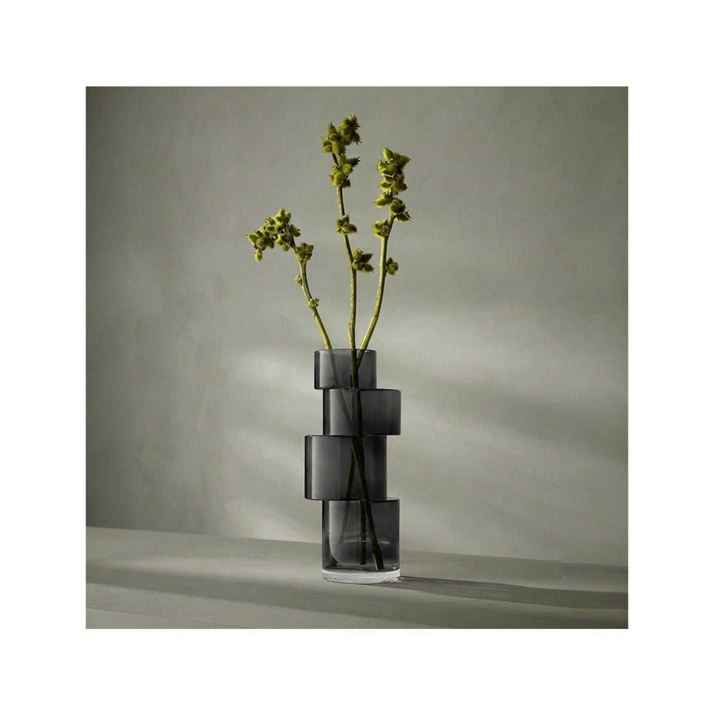 Tier Vase – H35 cm Slate Grey Glass