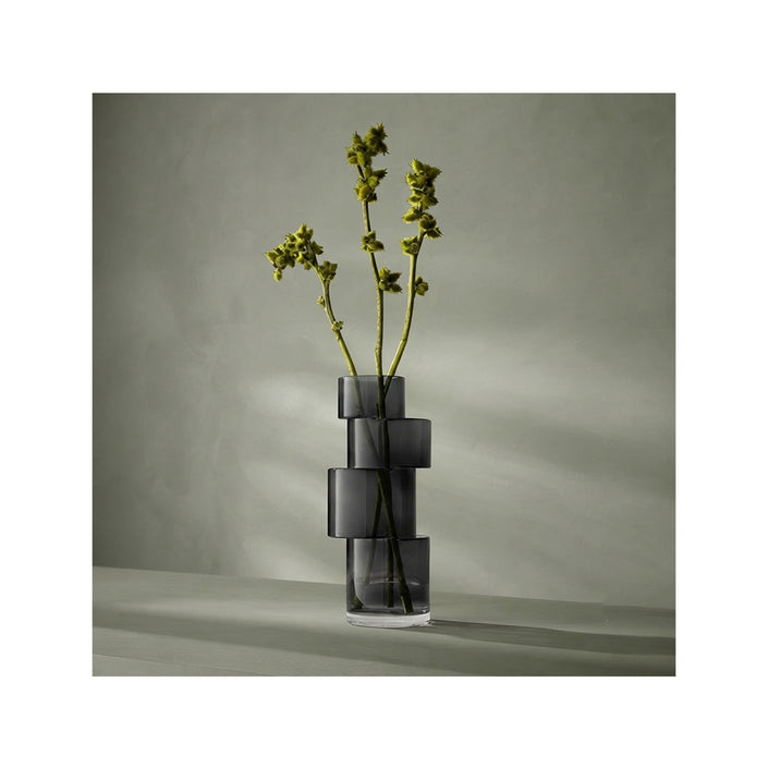 Tier Vase – H35 cm Slate Grey Glass