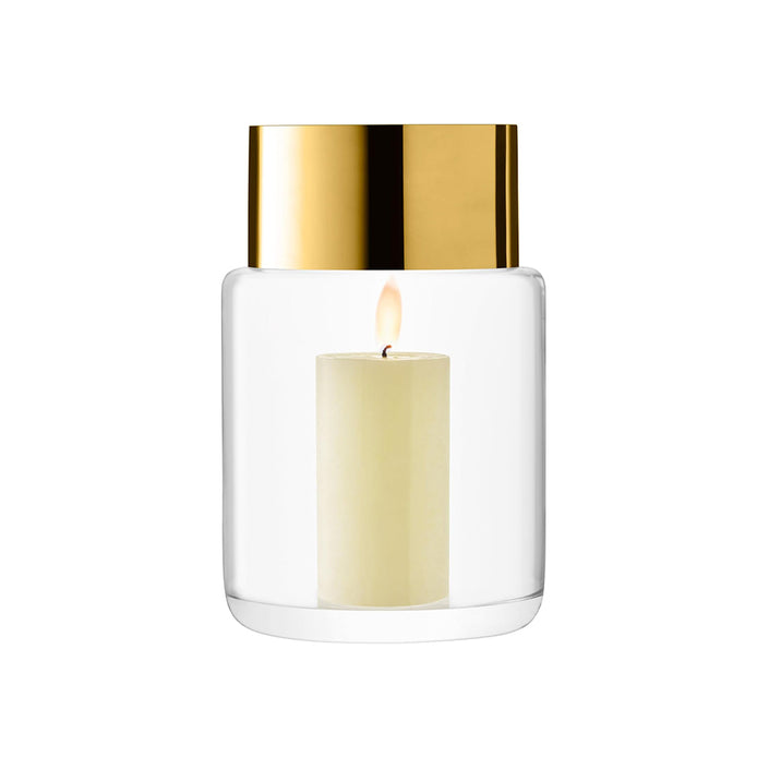 Aurum Vase/Lantern H30cm – Clear & Gold Glass