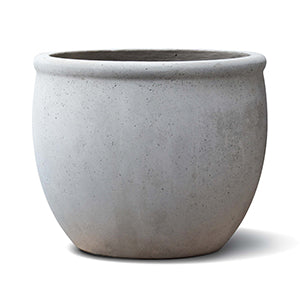 StoneLite Natural Concrete Round Rim Pots
